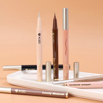 Waterproof Liquid Eyeliner Pen Cosmetic Lower Lashes Lying Silkworm Quick Drying 12 Hour Wear Ultra Fine Black Eyeliner Makeup