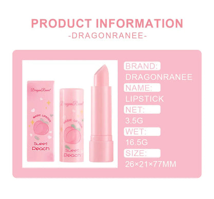 1PC Color Changing Lip Balm Temperature Change Tinted Lipstick Peach Moisturizing Lasting Waterproof Makeup Lip Care Cosmetics