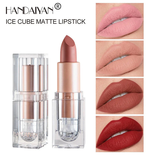 HANDAIYAN Matte Nude Lipstick Velvet Finish Lipsticks Long-Lasting Waterproof Women's Makeup Korean Cosmetic Popular Gift Item