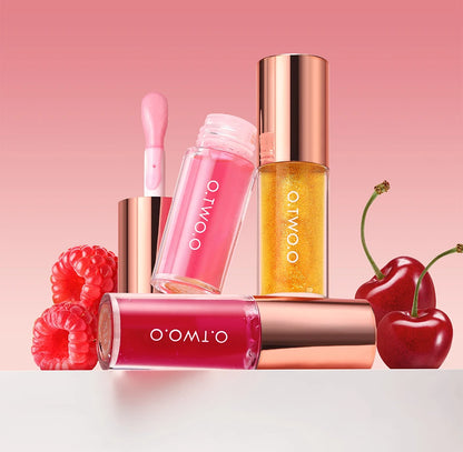 O.TWO.O Lip Oil Gloss Lip Plumper Makeup Moisturizing NonSticky Sexy Water Glossy Glitter Primer Tint Lip Balm Care Cosmetics