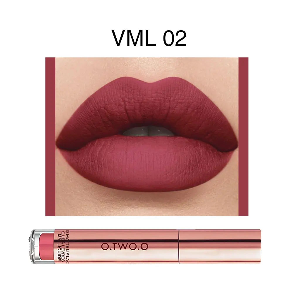 O.TWO.O 12 colors High Quality Velvet Matte lipstick Long Lasting Lips Makeup Waterproof Easy to Wear Matte Liquid Lip Gloss