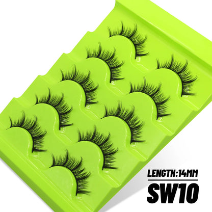 Manga Lashes Cat eye 3D Natural False Lashes Eyelashes Natural Look Manga Lashes Soft Cross Wispy Natural Eyelash Extension