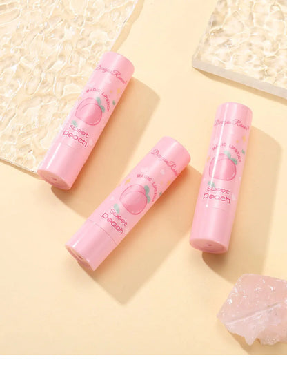 1PC Color Changing Lip Balm Temperature Change Tinted Lipstick Peach Moisturizing Lasting Waterproof Makeup Lip Care Cosmetics