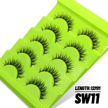 Manga Lashes Cat eye 3D Natural False Lashes Eyelashes Natural Look Manga Lashes Soft Cross Wispy Natural Eyelash Extension