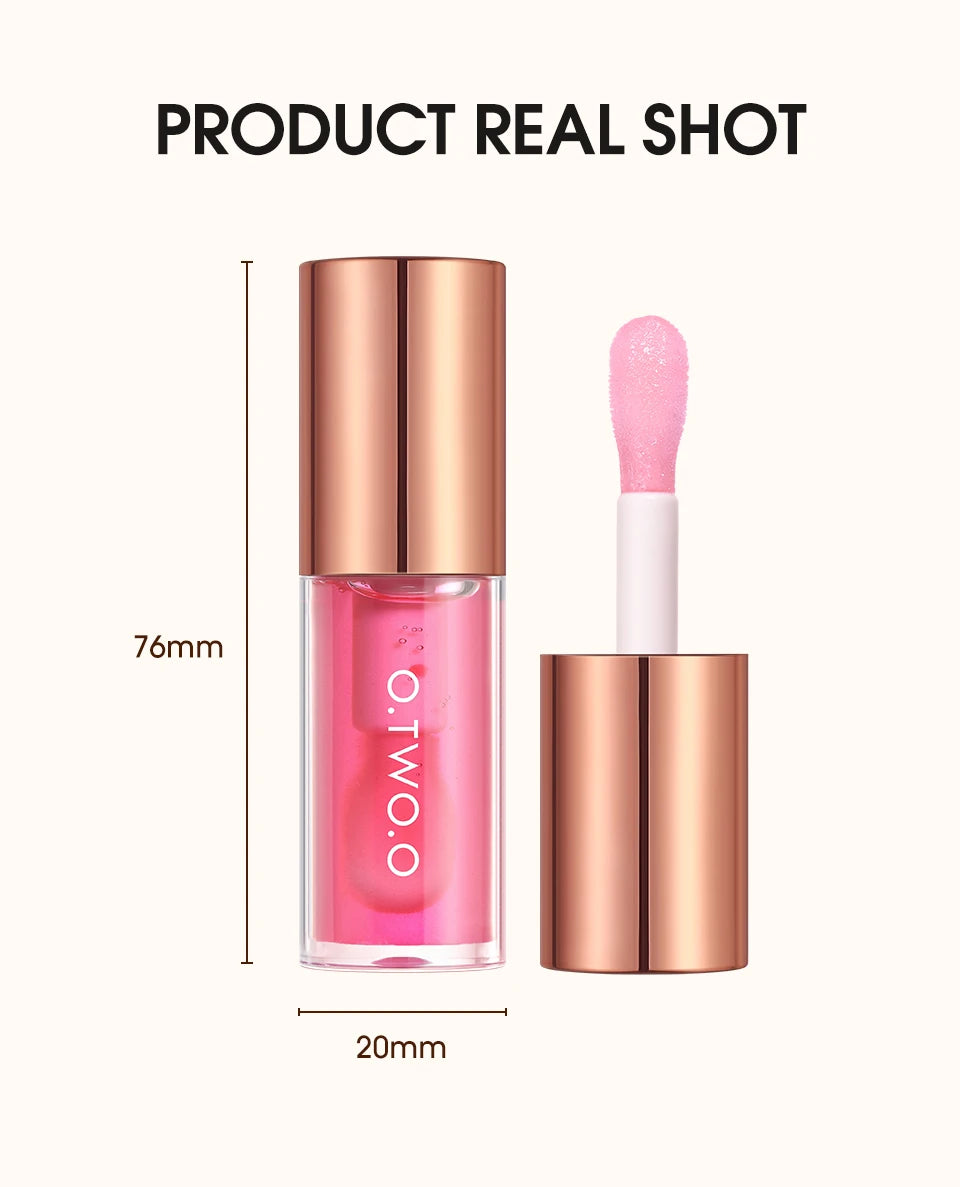 O.TWO.O Lip Oil Gloss Lip Plumper Makeup Moisturizing NonSticky Sexy Water Glossy Glitter Primer Tint Lip Balm Care Cosmetics