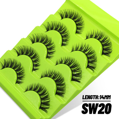 Manga Lashes Cat eye 3D Natural False Lashes Eyelashes Natural Look Manga Lashes Soft Cross Wispy Natural Eyelash Extension