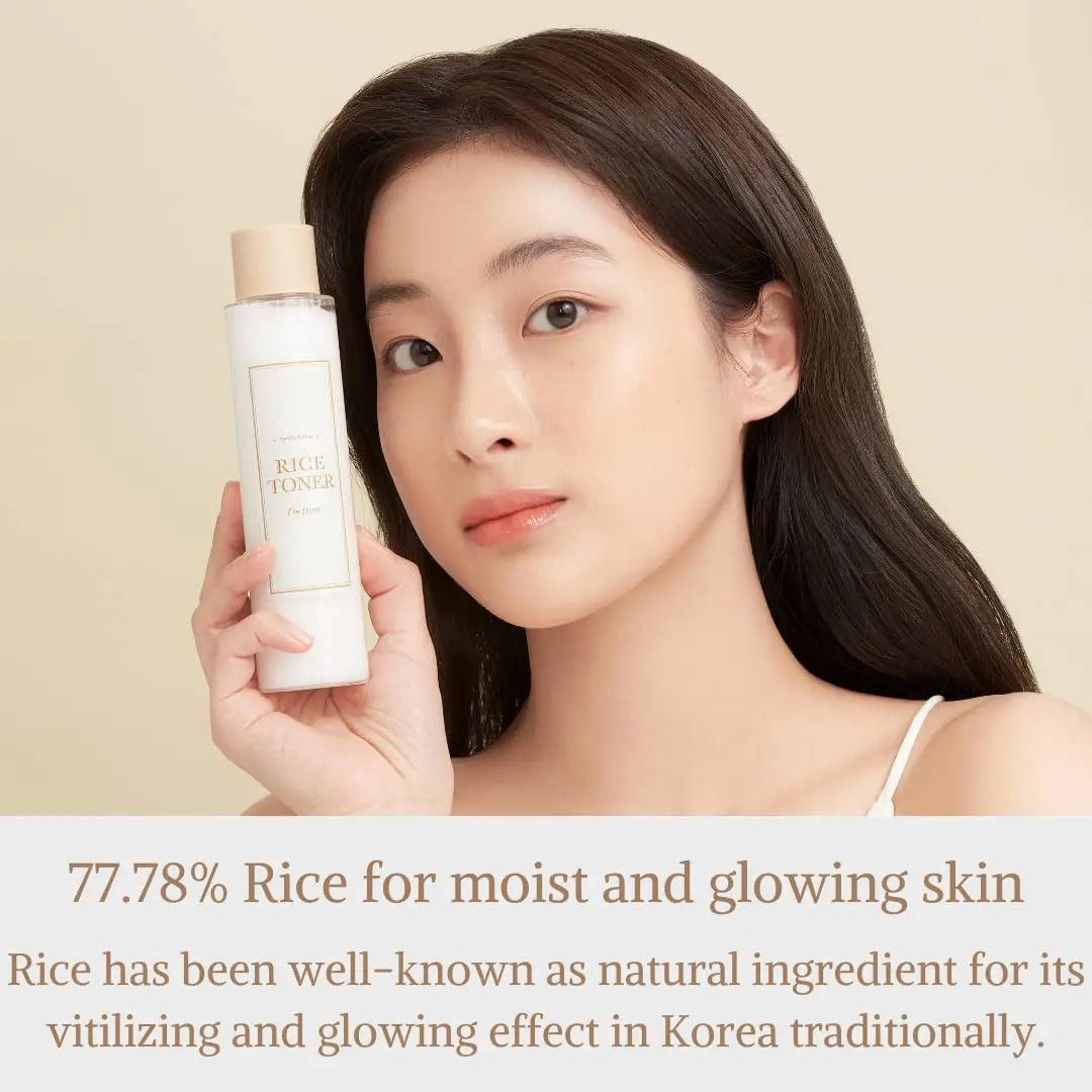 Rice Powder Toner 77.78% Korea Glow Essence with Niacinamide Hydrating for Dry Skin Facial Skin Care Brighten Improve Fine Line