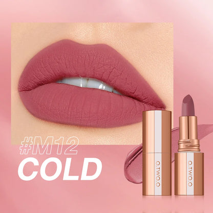 O.TWO.O Lipstick Lip Tint Waterproof Long Lasting Non-stick Cup Sexy Red Pink Lip Glaze Velvet Matte Lipstick Makeup