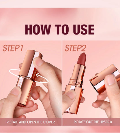 O.TWO.O Matte Lipstick Long Lasting Waterproof Lip Stick Smudge-free Classic Highly Pigmented Velvet Finish Lip Tint Makeup