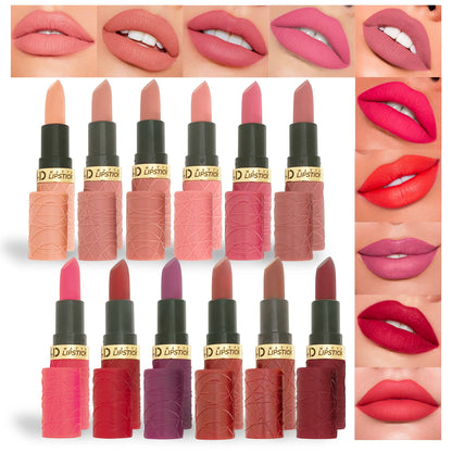 6Pcs Velvet Matte Lipstick Set Sexy Women's Lip Tint Long-Lasting Waterproof Non-Stick Moisturizing Lip Cosmetics Makeup