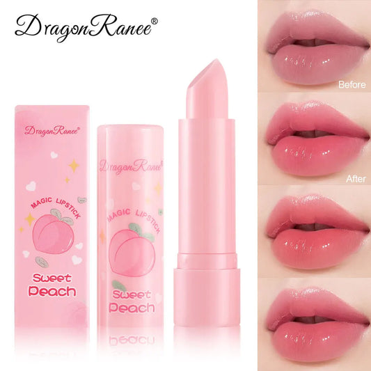 1PC Color Changing Lip Balm Temperature Change Tinted Lipstick Peach Moisturizing Lasting Waterproof Makeup Lip Care Cosmetics