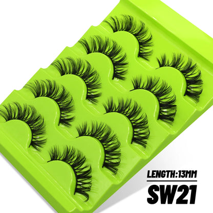 Manga Lashes Cat eye 3D Natural False Lashes Eyelashes Natural Look Manga Lashes Soft Cross Wispy Natural Eyelash Extension