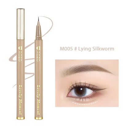 Waterproof Liquid Eyeliner Pen Cosmetic Lower Lashes Lying Silkworm Quick Drying 12 Hour Wear Ultra Fine Black Eyeliner Makeup