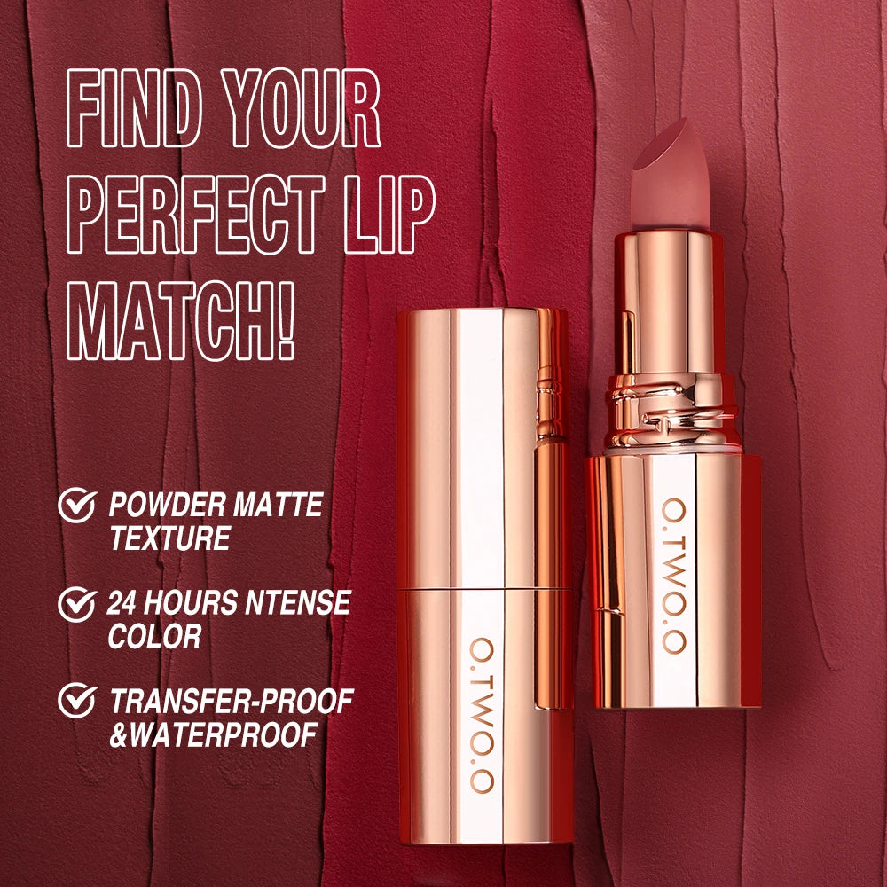 O.TWO.O Lipstick Lip Tint Matte Long Lasting Waterproof Velvet Not Fading Sexy Non-stick Cup Lip Glaze Makeup Cosmetics