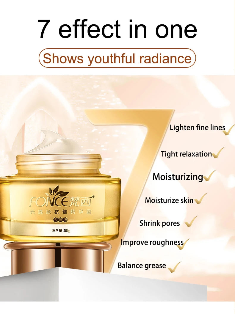 Korea Anti Aging Wrinkle Remover Face Cream Dry Skin Hydrating Facial Lifting Firming Day Night Cream Peptide Serum 50g
