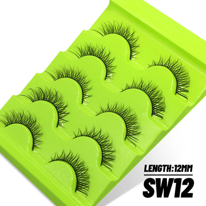 Manga Lashes Cat eye 3D Natural False Lashes Eyelashes Natural Look Manga Lashes Soft Cross Wispy Natural Eyelash Extension