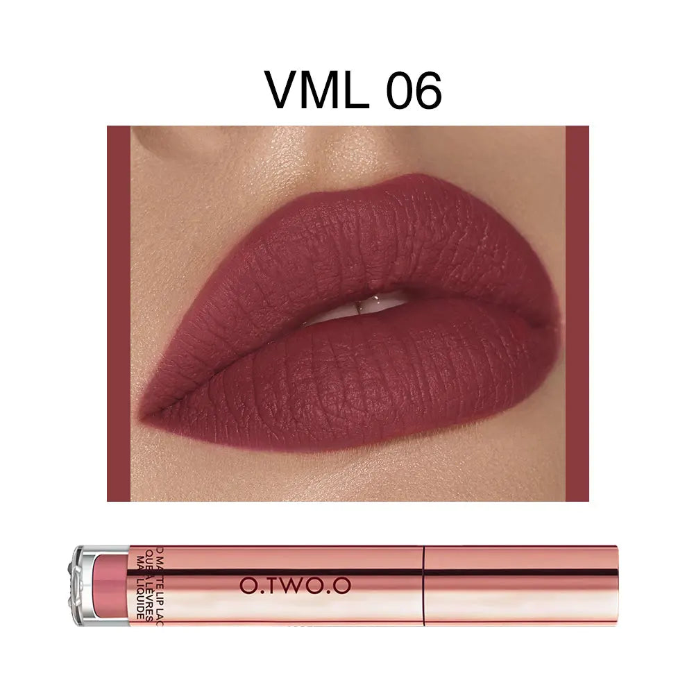 O.TWO.O 12 colors High Quality Velvet Matte lipstick Long Lasting Lips Makeup Waterproof Easy to Wear Matte Liquid Lip Gloss