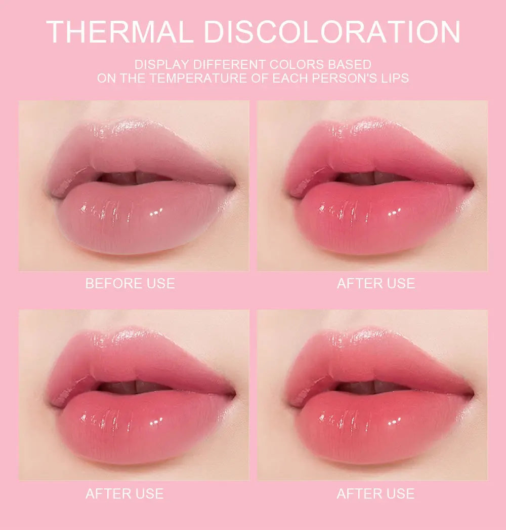 1PC Color Changing Lip Balm Temperature Change Tinted Lipstick Peach Moisturizing Lasting Waterproof Makeup Lip Care Cosmetics