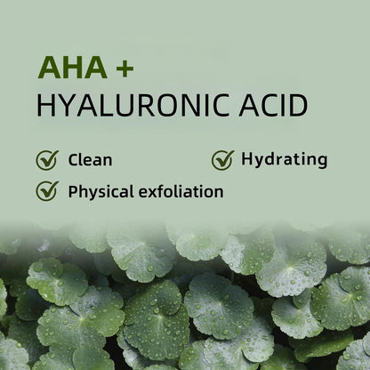 AHA Deep Cleansing Foam, Facial Cleanser, for Double Cleansing, AHA, Hyaluronic Acid, Glycerin, Face Wash, Blackhead Remover