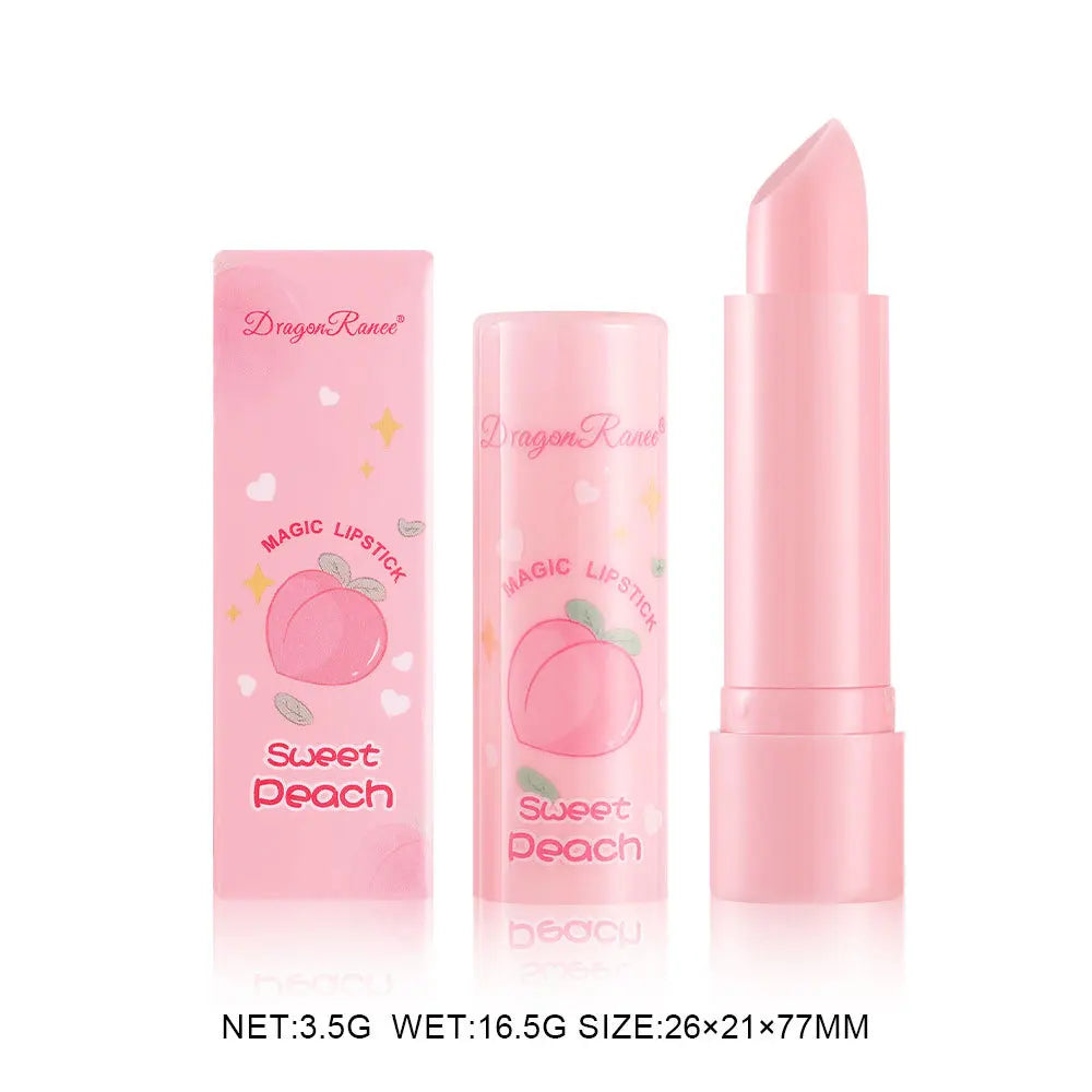 1PC Color Changing Lip Balm Temperature Change Tinted Lipstick Peach Moisturizing Lasting Waterproof Makeup Lip Care Cosmetics