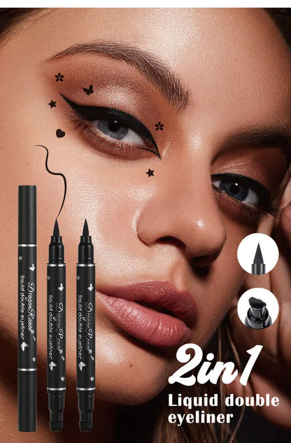 Dragon Ranee Double head Star Seal Eyeliner waterproof non-smudging novice heart plum embellished eye tail eyeliner