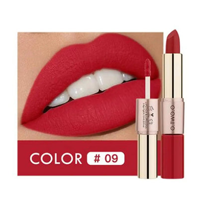O.TWO.O 2 in 1 Matte Lipstick Lip Gloss Cosmetics Waterproof Pintalabios Batom Mate Lips Makeup Rouge 12 Colors Lip Stick