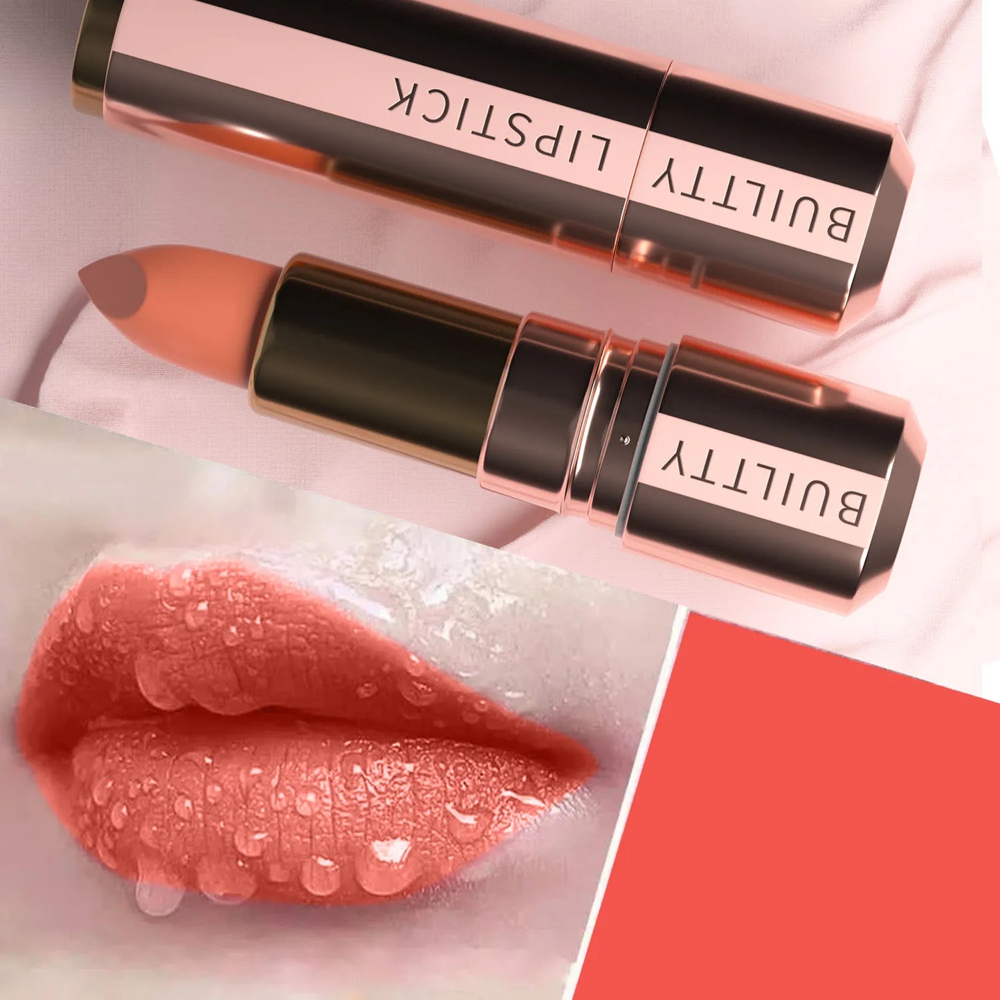 Pearl White Exhibitionist Lipstick Nude Red Pink Matte Lipstick Long Lasting Smudge Proof Waterproof Non-Transfer Formula