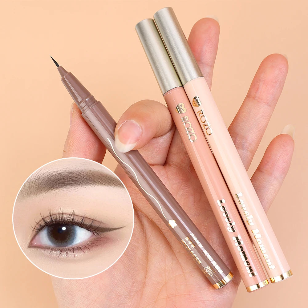 Waterproof Liquid Eyeliner Pen Cosmetic Lower Lashes Lying Silkworm Quick Drying 12 Hour Wear Ultra Fine Black Eyeliner Makeup