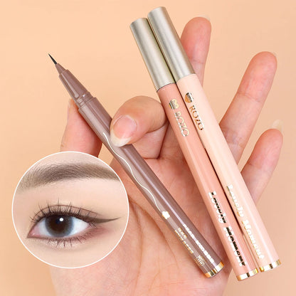 Waterproof Liquid Eyeliner Pen Cosmetic Lower Lashes Lying Silkworm Quick Drying 12 Hour Wear Ultra Fine Black Eyeliner Makeup