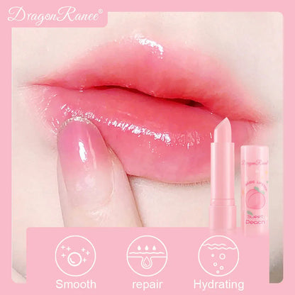 1PC Color Changing Lip Balm Temperature Change Tinted Lipstick Peach Moisturizing Lasting Waterproof Makeup Lip Care Cosmetics