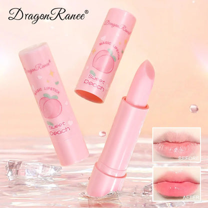 1PC Color Changing Lip Balm Temperature Change Tinted Lipstick Peach Moisturizing Lasting Waterproof Makeup Lip Care Cosmetics