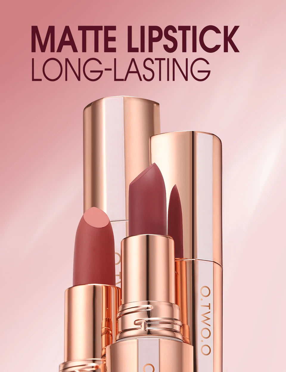 O.TWO.O Matte Lipstick Lip Tint 8 Colors Waterproof Long Lasting Non-stick Cup Sexy Highly Pigmented Velvet Lip Sticks Lip Stain