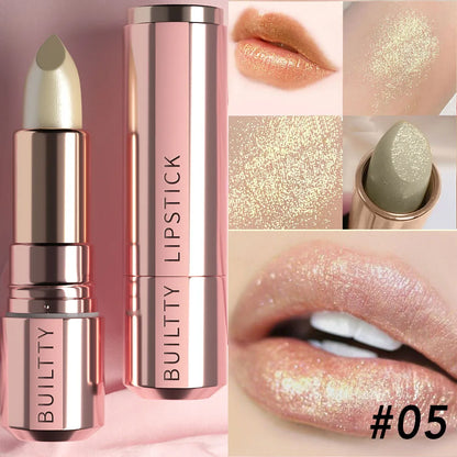 Pearl White Exhibitionist Lipstick Nude Red Pink Matte Lipstick Long Lasting Smudge Proof Waterproof Non-Transfer Formula