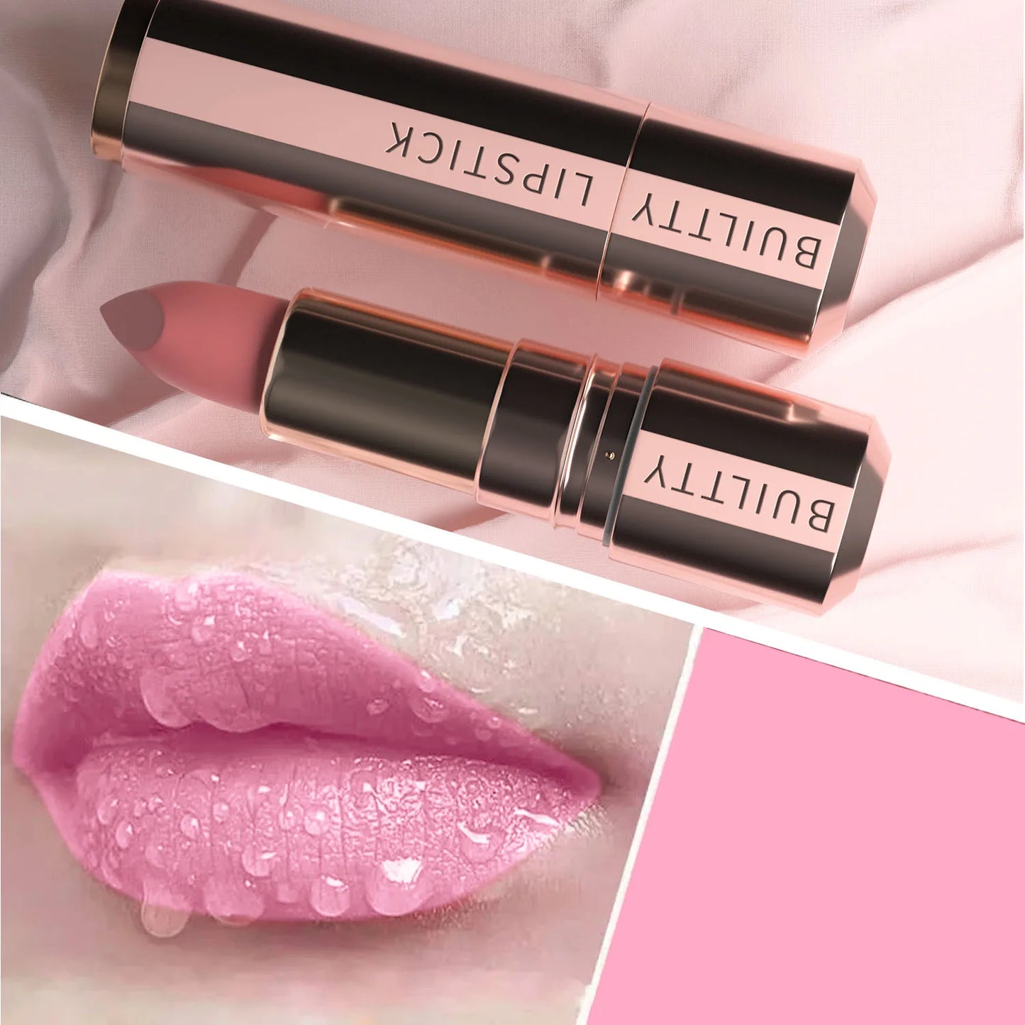 Pearl White Exhibitionist Lipstick Nude Red Pink Matte Lipstick Long Lasting Smudge Proof Waterproof Non-Transfer Formula