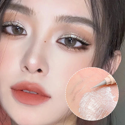 Waterproof Liquid Eyeliner Pen Cosmetic Lower Lashes Lying Silkworm Quick Drying 12 Hour Wear Ultra Fine Black Eyeliner Makeup