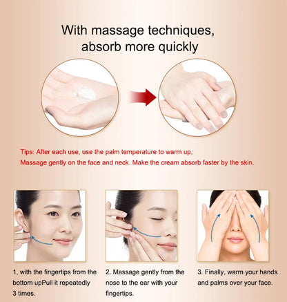 Korea Anti Aging Wrinkle Remover Face Cream Dry Skin Hydrating Facial Lifting Firming Day Night Cream Peptide Serum 50g