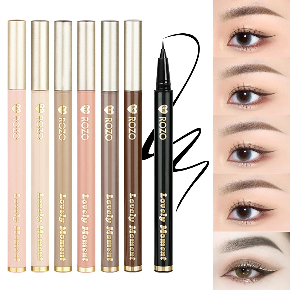 Waterproof Liquid Eyeliner Pen Cosmetic Lower Lashes Lying Silkworm Quick Drying 12 Hour Wear Ultra Fine Black Eyeliner Makeup