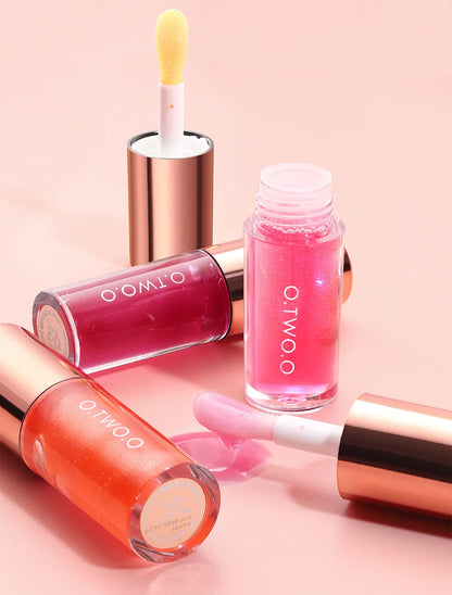 O.TWO.O Lip Oil Gloss Lip Plumper Makeup Moisturizing NonSticky Sexy Water Glossy Glitter Primer Tint Lip Balm Care Cosmetics