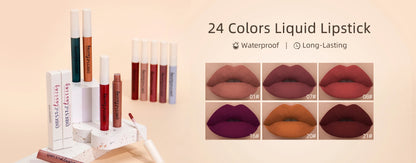 QIBEST Lipstick Pencil Waterproof Sexy Red Nude Purple Matte Tint Lipstick Lasting Lip liner Pen Longlasting Makeup Cosmetics