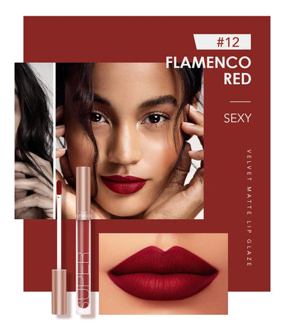 Wholesale O.TWO.O Lipstick Lip Gloss Makeup Waterproof Velvet 12 Colors Liquid Lip Stick Matte Long Lasting Sexy Red Lip Tint