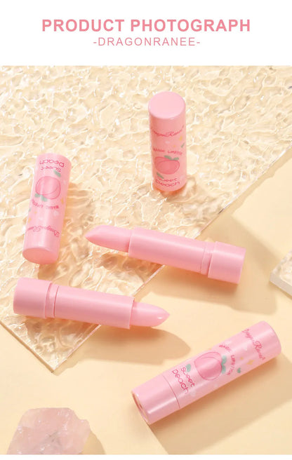 1PC Color Changing Lip Balm Temperature Change Tinted Lipstick Peach Moisturizing Lasting Waterproof Makeup Lip Care Cosmetics