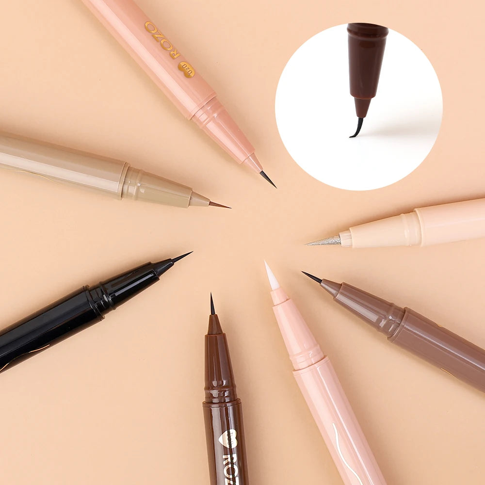 Waterproof Liquid Eyeliner Pen Cosmetic Lower Lashes Lying Silkworm Quick Drying 12 Hour Wear Ultra Fine Black Eyeliner Makeup