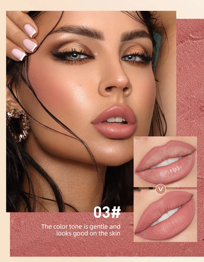 QIBEST Lipstick Pencil Waterproof Sexy Red Nude Purple Matte Tint Lipstick Lasting Lip liner Pen Longlasting Makeup Cosmetics