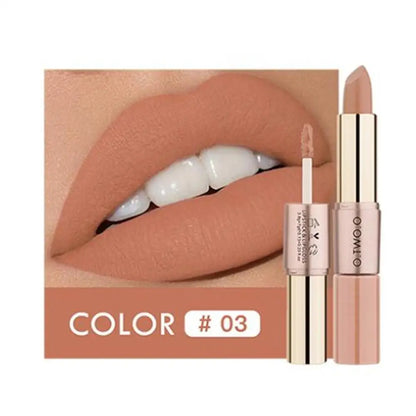 O.TWO.O 2 in 1 Matte Lipstick Lip Gloss Cosmetics Waterproof Pintalabios Batom Mate Lips Makeup Rouge 12 Colors Lip Stick