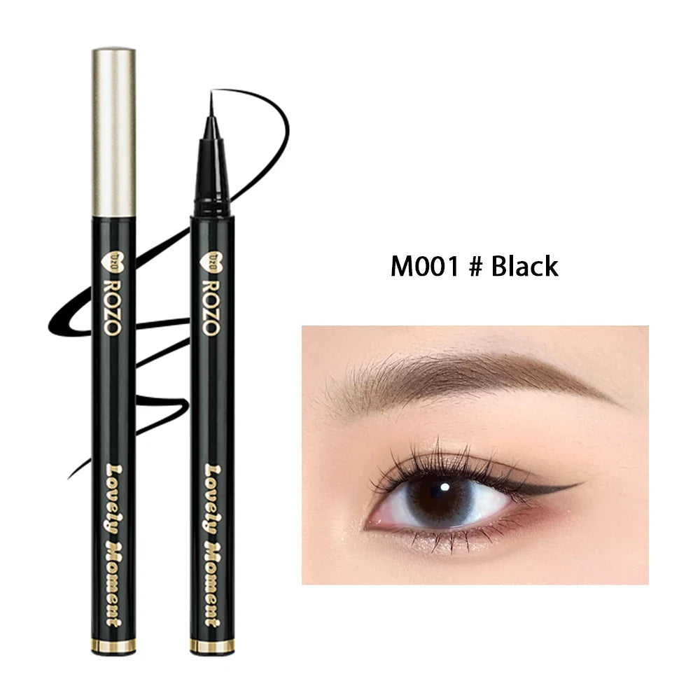 Waterproof Liquid Eyeliner Pen Cosmetic Lower Lashes Lying Silkworm Quick Drying 12 Hour Wear Ultra Fine Black Eyeliner Makeup