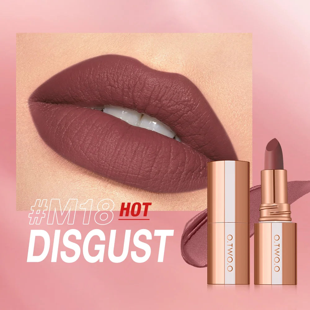 O.TWO.O Lipstick Lip Tint Matte Long Lasting Waterproof Velvet Not Fading Sexy Non-stick Cup Lip Glaze Makeup Cosmetics