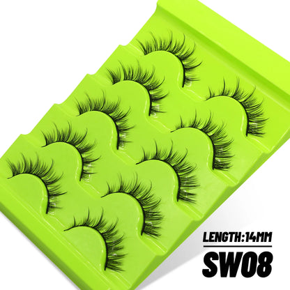 Manga Lashes Cat eye 3D Natural False Lashes Eyelashes Natural Look Manga Lashes Soft Cross Wispy Natural Eyelash Extension